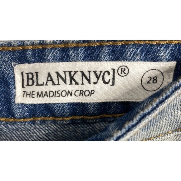 Blank NYC The Madison Crop High Ride Jeans Light Wash Size‎ 28 Organic Cotton - Picture 3 of 6